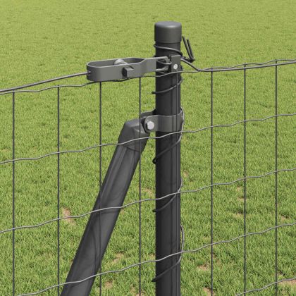 Ограда с пост Сив 1,2 x 25 m Стомана и PVC