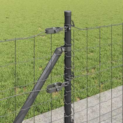Ограда с пост Сив 0,6 x 50 м Стомана и PVC