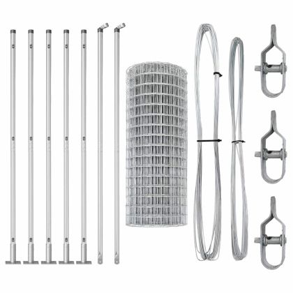 Ограда с пост Сребрист 1,4 x 10 m Стомана