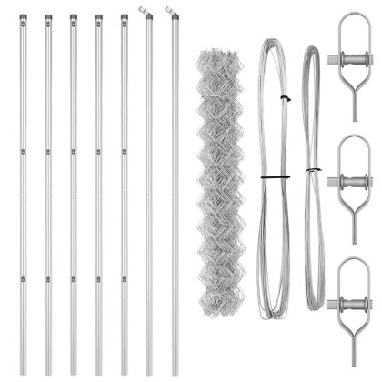 Стълб за ограда. Сребрист 10 x 1,6 м (60 x 60 мм мрежа) Стомана