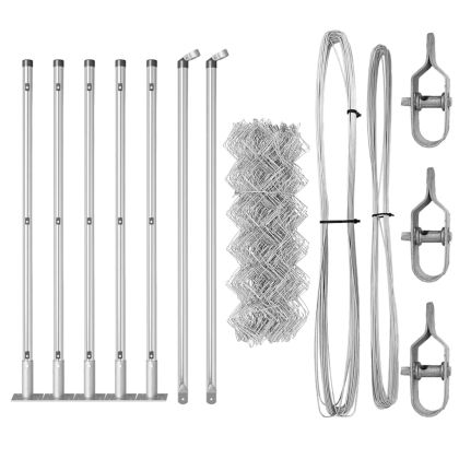 Стълб за ограда. Сребрист 10 x 0,6 м (мрежа 40 x 40 мм) Стомана