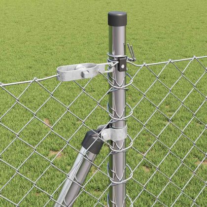 Стълб за ограда. Сребрист 10 x 0,8 м (мрежа 40 x 40 мм) Стомана