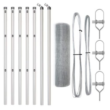 Стълб за ограда. Сребрист 10 x 0,8 м (25 x 25 мм мрежа) Стомана