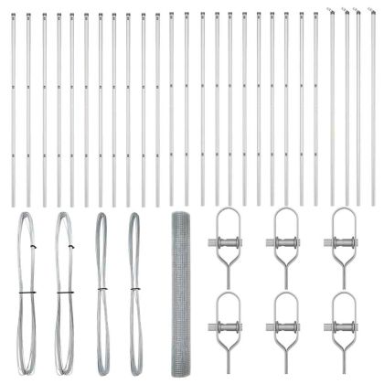 Стълб за ограда. Сребрист 50 x 1,2 м (16 x 16 мм мрежа) Стомана