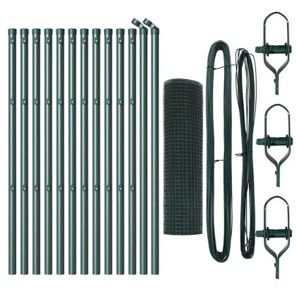 Стълб за ограда. Зелен 25 x 0,8 м (25 x 25 мм мрежа)