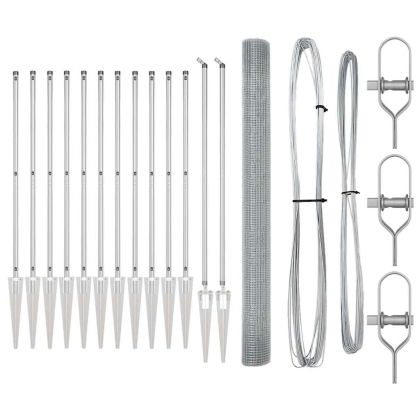 Стълб за ограда. Сребрист 25 x 1,6 м (25 x 25 мм мрежа) Стомана