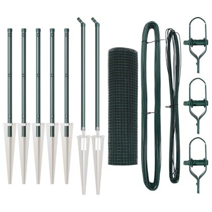 Стълб за ограда. Зелен 10 x 0,6 м (мрежа 25 x 25 мм)