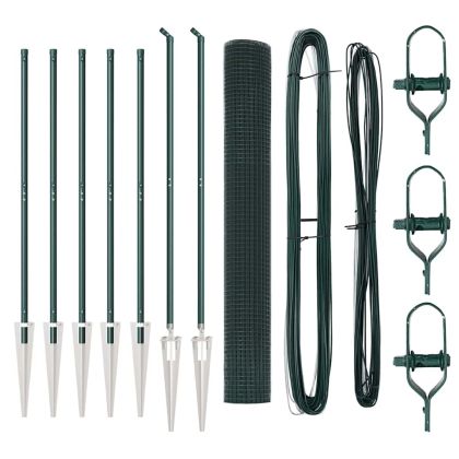 Стълб за ограда. Зелен 10 x 1,4 м (16 x 16 мм мрежа)