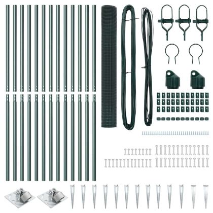 Стълб за ограда. Зелен 25 x 1 м (19 x 19 мм мрежа) Стомана