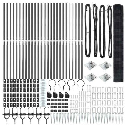 Стълб за ограда. Сив 50 x 1,2 м (25 x 25 мм мрежа)