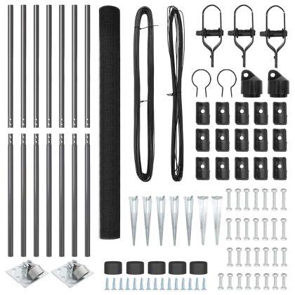 Стълб за ограда. Сив 50 x 1,5 м (16 x 16 mm мрежа)