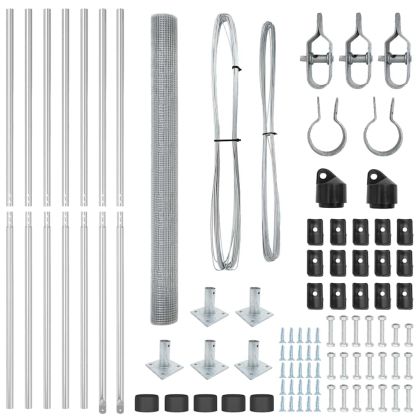 Стълб за ограда. Сребрист 10 x 1,5 м (12 x 12 мм мрежа) Стомана