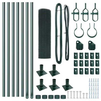 Стълб за ограда. Зелен 10 x 0,5 м (мрежа 25 x 25 мм) Стомана