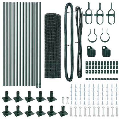 Стълб за ограда. Зелен 25 x 0,5 м (мрежа 12 x 12 мм) Стомана