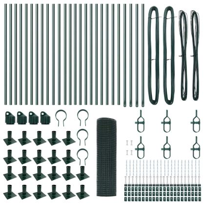 Стълб за ограда. Зелен 50 x 0,8 м (19 x 19 мм мрежа)