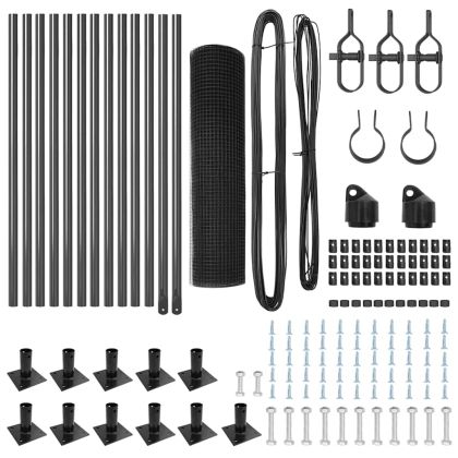 Стълб за ограда. Сив 25 x 0,4 м (12 x 12 мм мрежа)