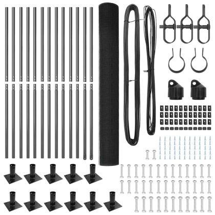Стълб за ограда. Сив 25 x 1,4 м (16 x 16 мм мрежа)