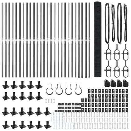 Стълб за ограда. Сив 50 x 1,5 м (12 x 12 мм мрежа)