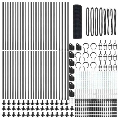 Стълб за ограда. Сив 100 x 0,4 м (25 x 25 мм мрежа)