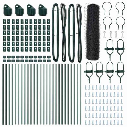 Стълб за ограда. Сив 50 x 0,4 м (50 мм мрежа) Стомана и PVC