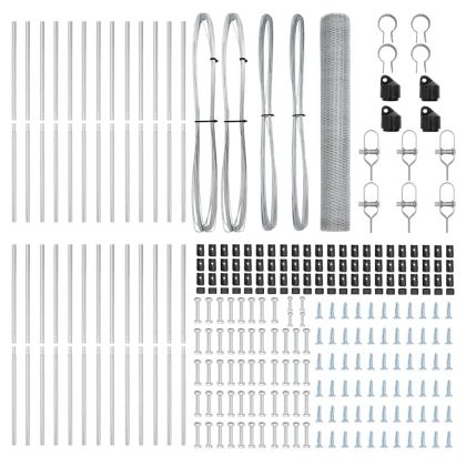 Стълб за ограда. Сребрист 50 x 1,4 м (25 мм мрежа) Стомана