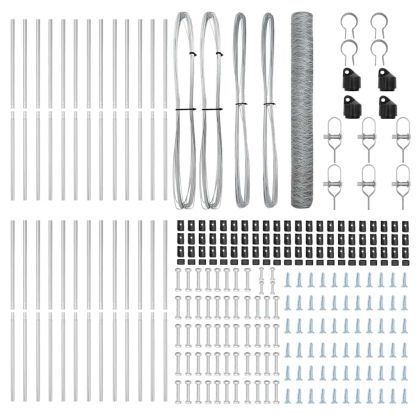 Стълб за ограда. Сребрист 50 x 1,4 м (50 мм мрежа) Стомана