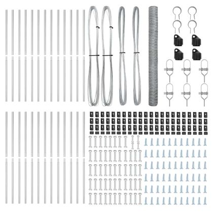 Стълб за ограда. Сребрист 50 x 1,5 м (36 мм мрежа) Стомана