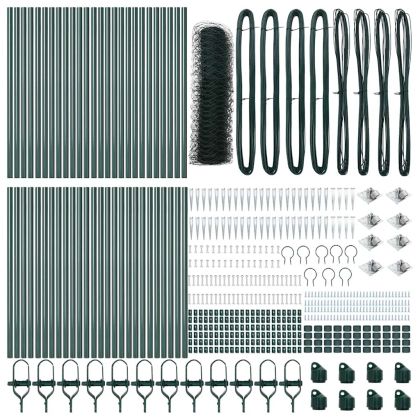 Стълб за ограда. Зелен 100 x 1 м (36 мм мрежа) Стомана и PVC