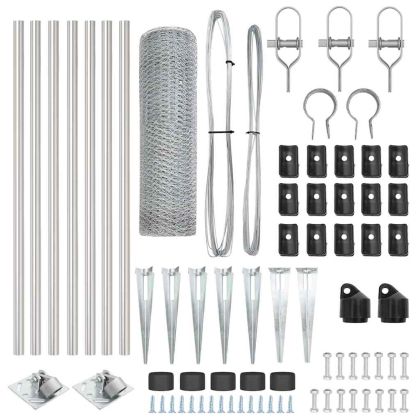 Стълб за ограда. Сребрист 10 x 0,6 м (13 мм мрежа) Стомана