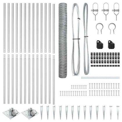 Стълб за ограда. Сребрист 10 x 1,2 м (50 мм мрежа) Стомана