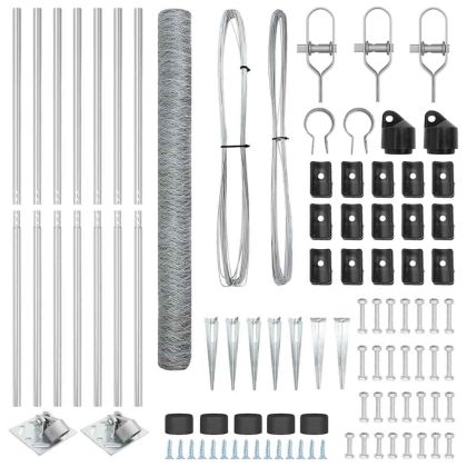 Стълб за ограда. Сребрист 10 x 1,5 м (36 мм мрежа) Стомана
