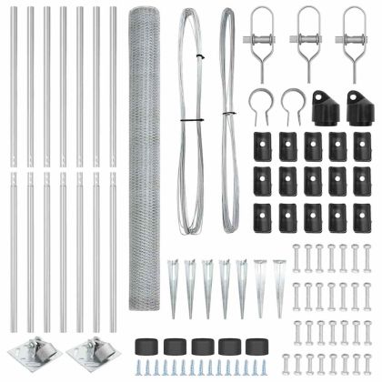 Стълб за ограда. Сребрист 10 x 1,6 м (25 мм мрежа) Стомана