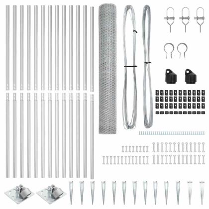 Стълб за ограда. Сребрист 25 x 1,2 м (25 мрежа) Стомана
