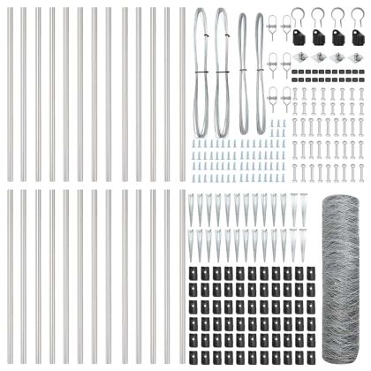Стълб за ограда. Сребрист 50 x 0,4 м (36 мм мрежа) Стомана