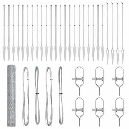 Стълб за ограда. Сребрист 50 x 1,4 м (13 мм мрежа) Стомана