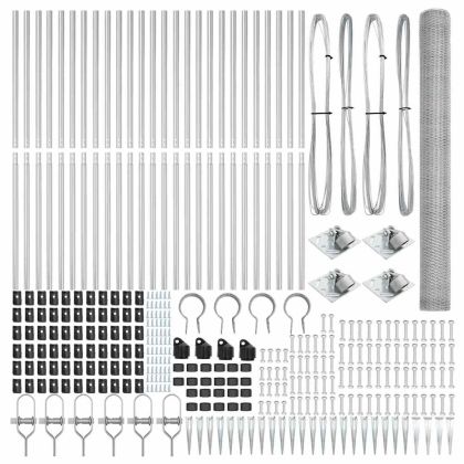 Стълб за ограда. Сребрист 50 x 1,5 м (мрежа 13 мм) Стомана
