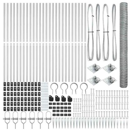 Стълб за ограда. Сребрист 50 x 1,5 м (50 мм мрежа) Стомана