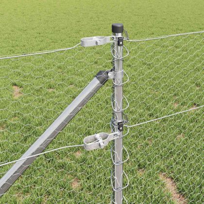 Стълб за ограда. Сребрист 100 x 0,6 м (25 мм мрежа) Стомана