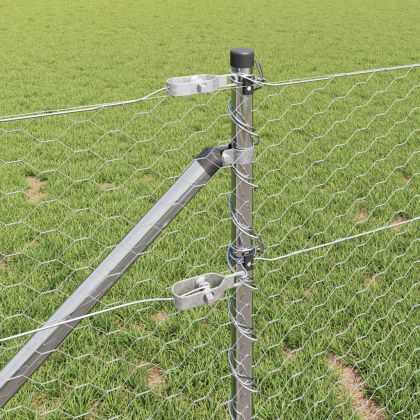 Стълб за ограда. Сребрист 100 x 0,6 м (36 мм мрежа) Стомана