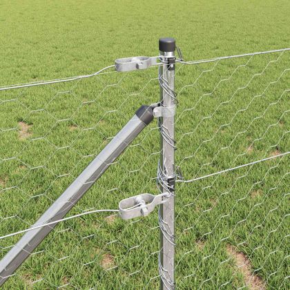 Стълб за ограда. Сребрист 100 x 0,6 м (50 мм мрежа) Стомана