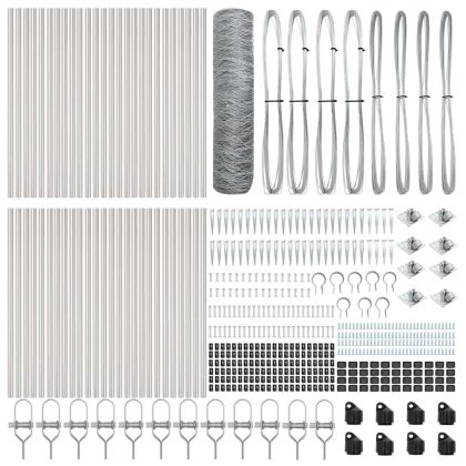 Стълб за ограда. Сребрист 100 x 1 м (36 мм мрежа) Стомана