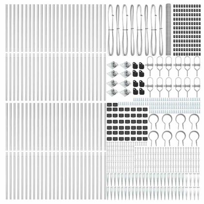 Стълб за ограда. Сребрист 100 x 1,5 м (мрежа 25 мм) Стомана