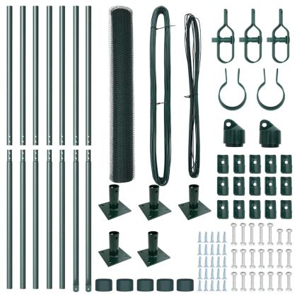 Стълб за ограда. Зелен 10 х 1 м Стомана и PVC