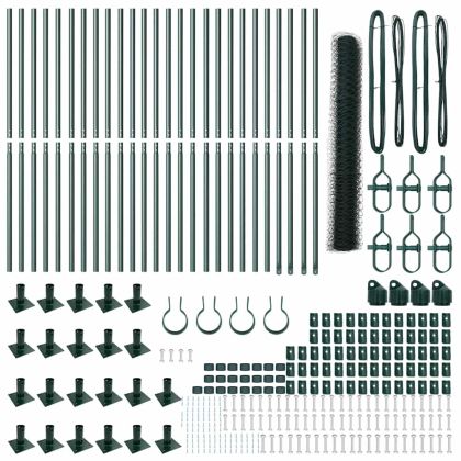 Стълб за ограда. Зелен 50 x 1,2 м (50 мм мрежа) Стомана и PVC
