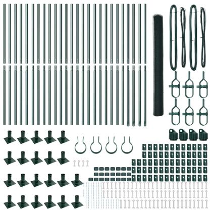 Стълб за ограда. Зелен 50 x 1,4 м (25 мм мрежа) Стомана и PVC