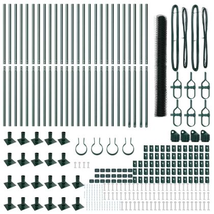 Стълб за ограда. Зелен 50 x 1,4 м (36 мм мрежа) Стомана и PVC