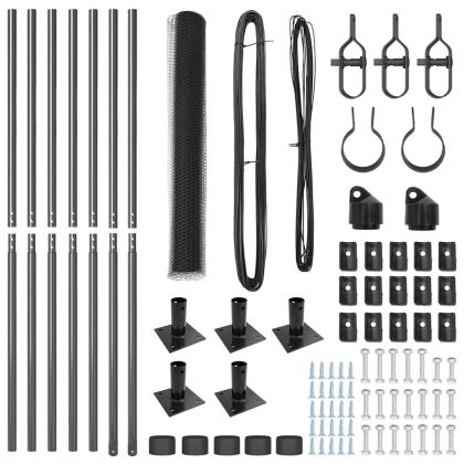 Стълб за ограда. Сив 10 х 1 м Стомана и PVC