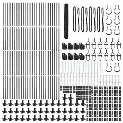 Стълб за ограда. Сив 100 x 1,2 м (36 мм мрежа) Стомана и PVC