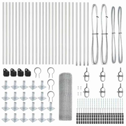 Стълб за ограда. Сребрист 50 x 0,5 м (25 мм мрежа) Стомана