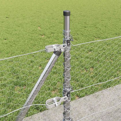 Стълб за ограда. Сребрист 50 x 0,5 м (25 мм мрежа) Стомана